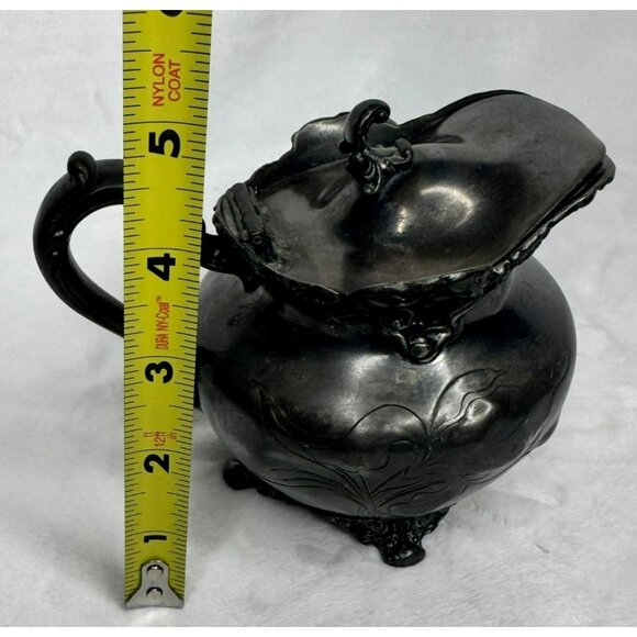 Antique Quadruple Plate Silver Pitcher By Homan Silverplate Co - Picture 9 of 9